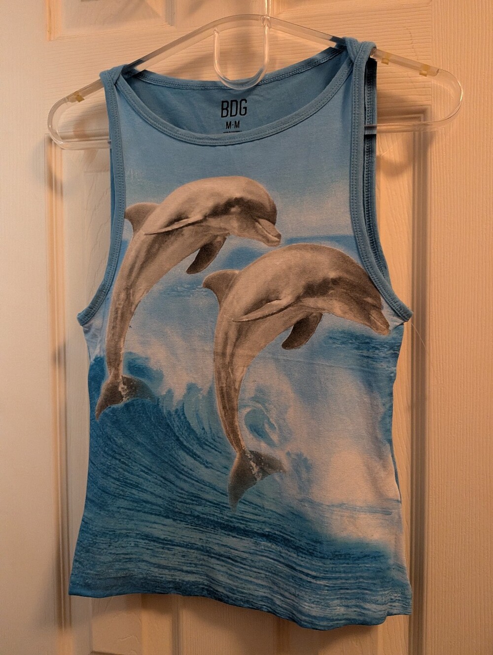 BDG Blue Dolphin Wave Tank Top